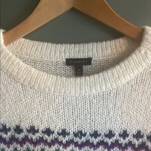 Talbots Women's Ivory Crew Neck Sweater